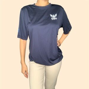 America’s Navy White and Navy Blue Women's Crewneck Short Sleeve T-Shirt